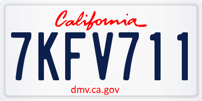CA license plate 7KFV711