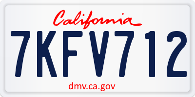 CA license plate 7KFV712