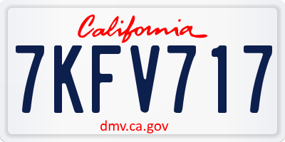 CA license plate 7KFV717