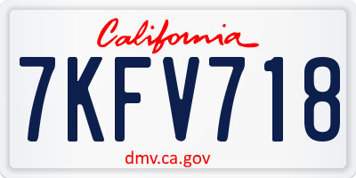 CA license plate 7KFV718