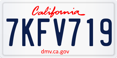 CA license plate 7KFV719