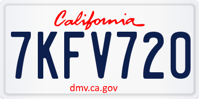 CA license plate 7KFV720