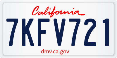 CA license plate 7KFV721