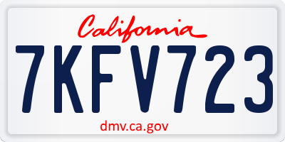 CA license plate 7KFV723