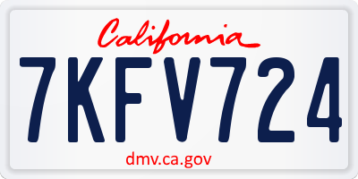 CA license plate 7KFV724