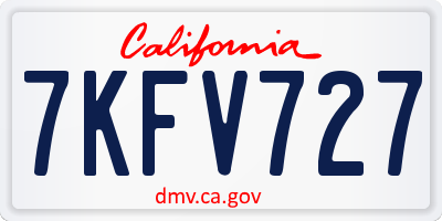 CA license plate 7KFV727
