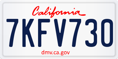 CA license plate 7KFV730