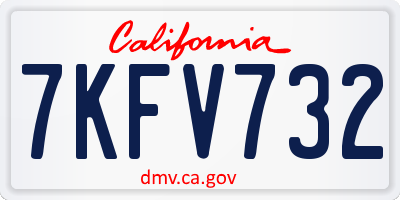 CA license plate 7KFV732