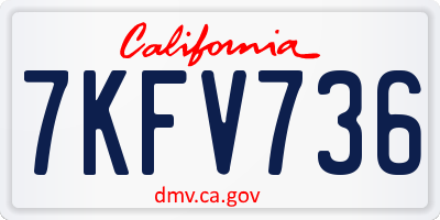 CA license plate 7KFV736