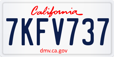 CA license plate 7KFV737