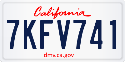 CA license plate 7KFV741