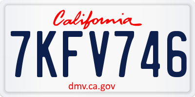 CA license plate 7KFV746
