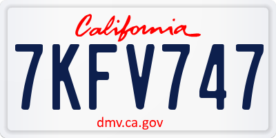 CA license plate 7KFV747