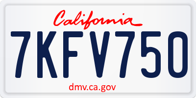 CA license plate 7KFV750