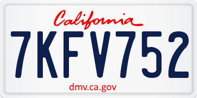 CA license plate 7KFV752