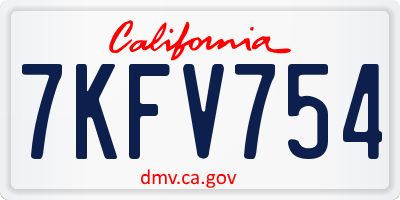 CA license plate 7KFV754