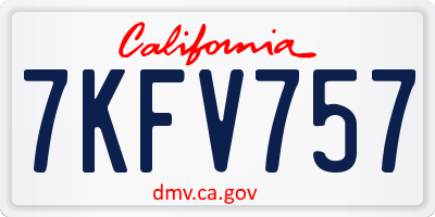 CA license plate 7KFV757