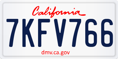 CA license plate 7KFV766