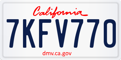 CA license plate 7KFV770