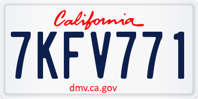 CA license plate 7KFV771