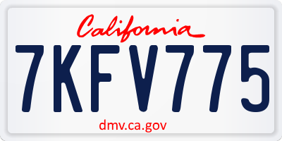 CA license plate 7KFV775