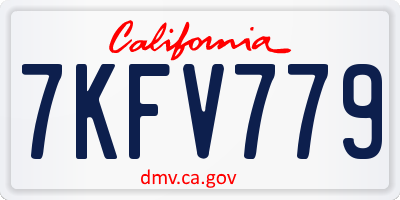 CA license plate 7KFV779
