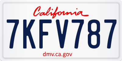 CA license plate 7KFV787