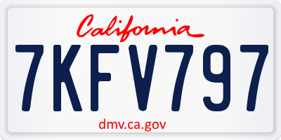 CA license plate 7KFV797