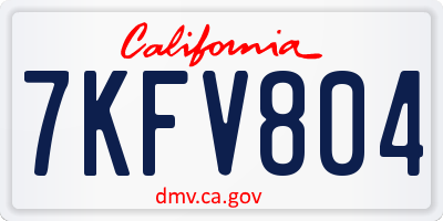 CA license plate 7KFV804