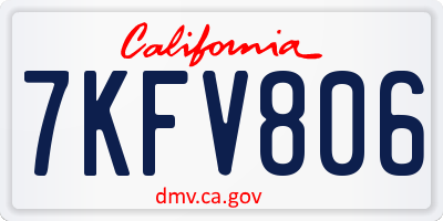 CA license plate 7KFV806