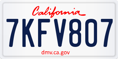 CA license plate 7KFV807