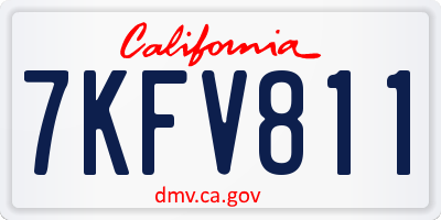 CA license plate 7KFV811