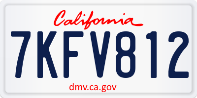 CA license plate 7KFV812