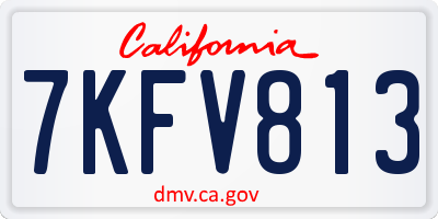 CA license plate 7KFV813