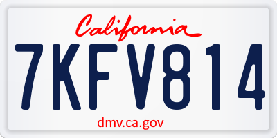 CA license plate 7KFV814