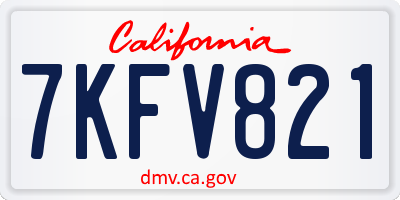 CA license plate 7KFV821