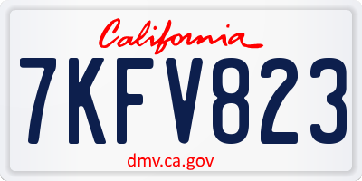 CA license plate 7KFV823