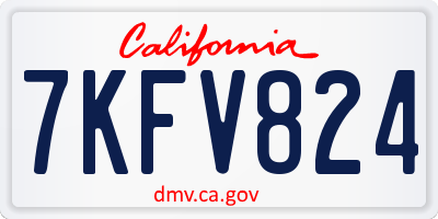 CA license plate 7KFV824