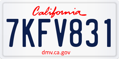 CA license plate 7KFV831