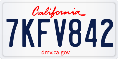CA license plate 7KFV842