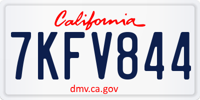 CA license plate 7KFV844