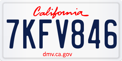 CA license plate 7KFV846