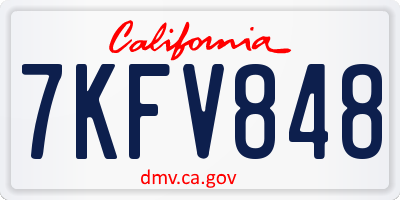 CA license plate 7KFV848
