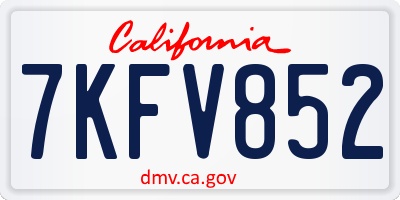 CA license plate 7KFV852