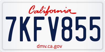 CA license plate 7KFV855