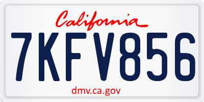 CA license plate 7KFV856