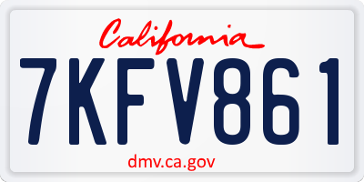 CA license plate 7KFV861