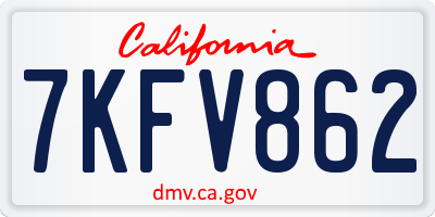 CA license plate 7KFV862