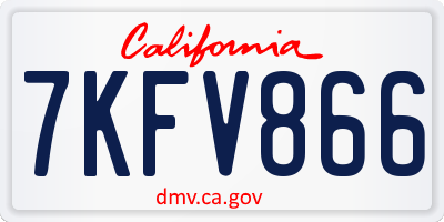 CA license plate 7KFV866