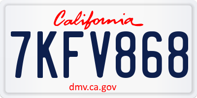 CA license plate 7KFV868